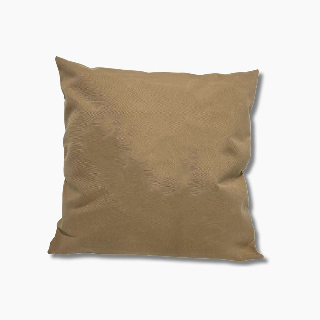 Custom Embroidered Weighted Sunbrella Boat Pillow Tan