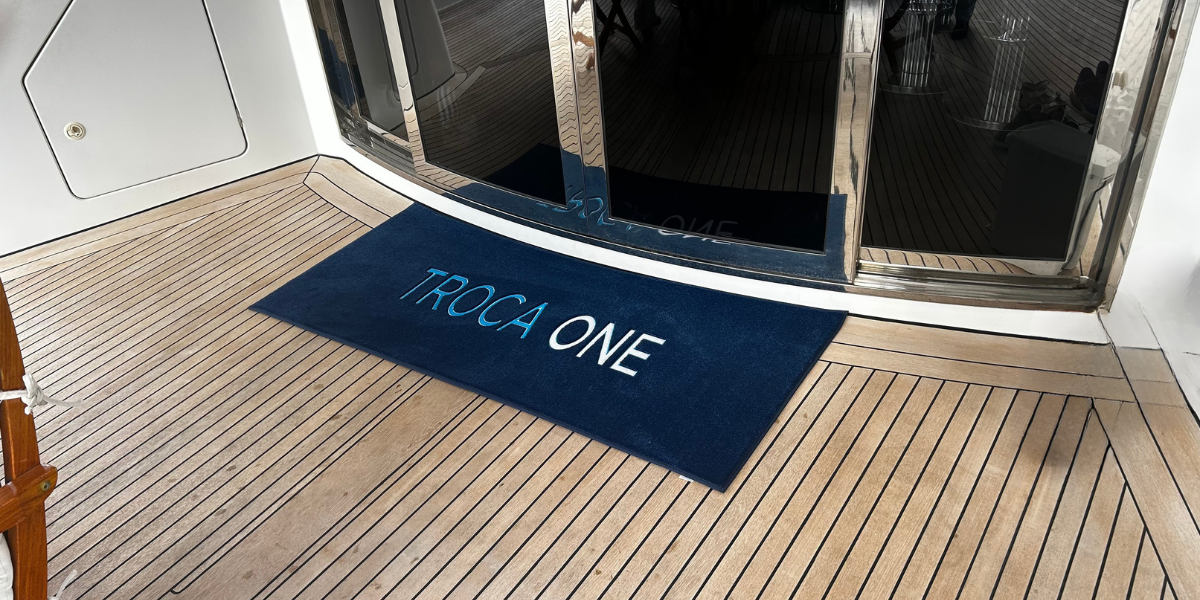 Custom Logo Embroidered Yacht Mat by BoatMat Corporation