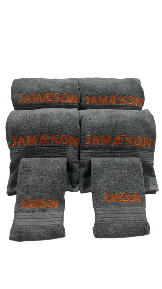 Custom Embroidered Premium Boat Towels set of 4 and 2 matching hand towels
