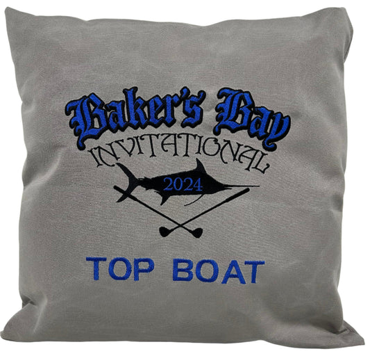 Custom Embroidered, Weighted Sunbrella Boat Pillows