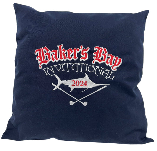Custom Embroidered weighted Sunbrella Pillows set of 4