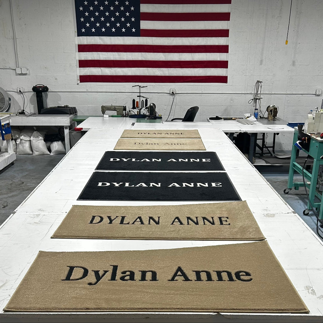 High-end yacht entry mat and cockpit set with custom stitched logo
